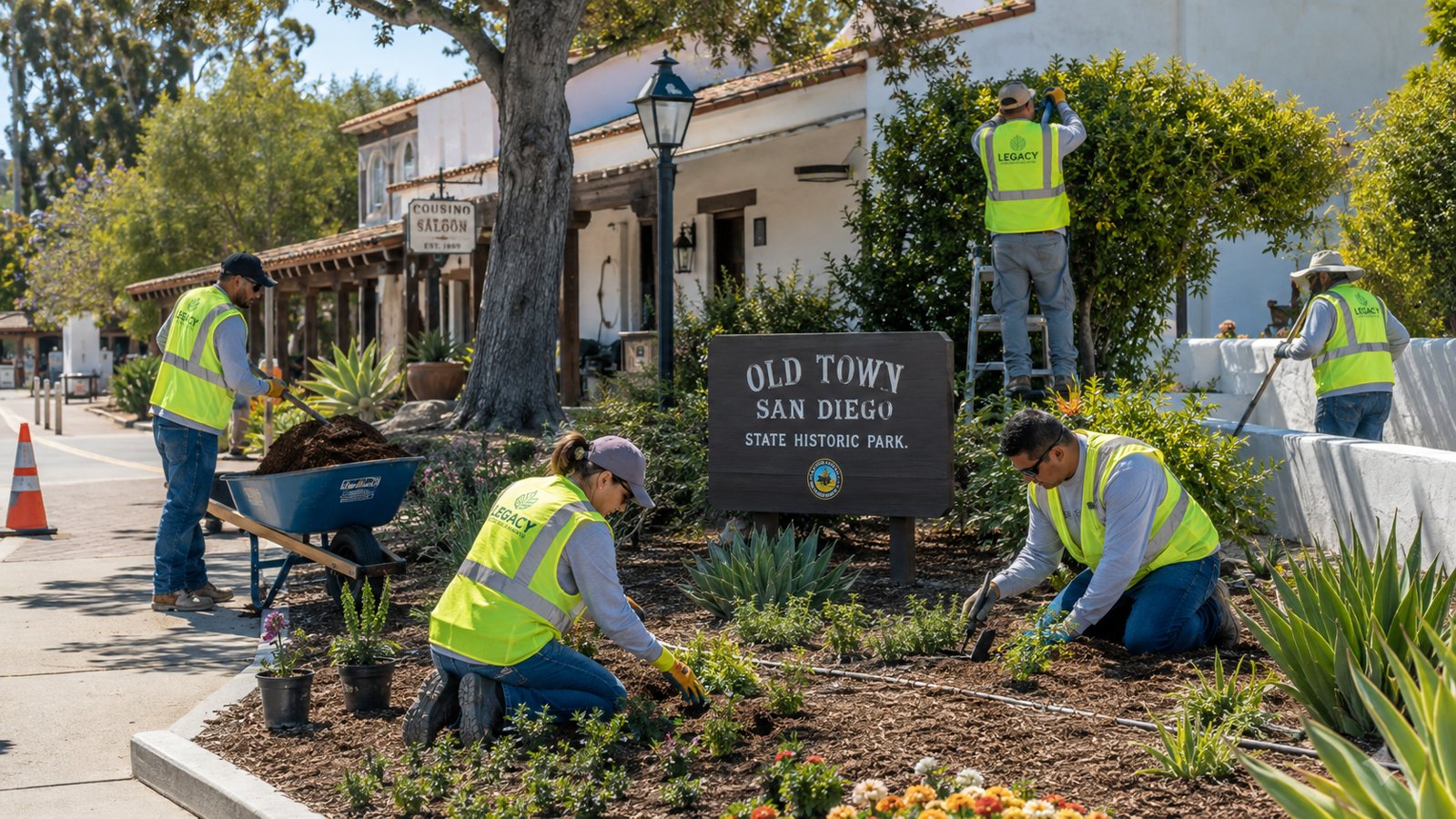 Legacy crew planting at the Old Town San Diego State Historic Park entrance